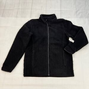 Amazon Essentials Men's Full-Zip Sherpa Fleece Black Jacket Size S